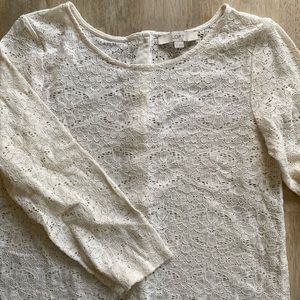 Loft Lace Top with buttons on the back.